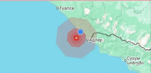 Два сильных землетрясения произошли в Сочи с разницей в пять минут