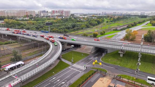 Открылся новый участок Московского скоростного диаметра вдоль Каспийской улицы