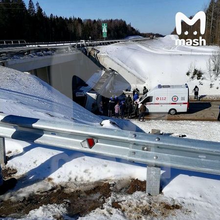 В Московской области пассажирский автобус упал с моста