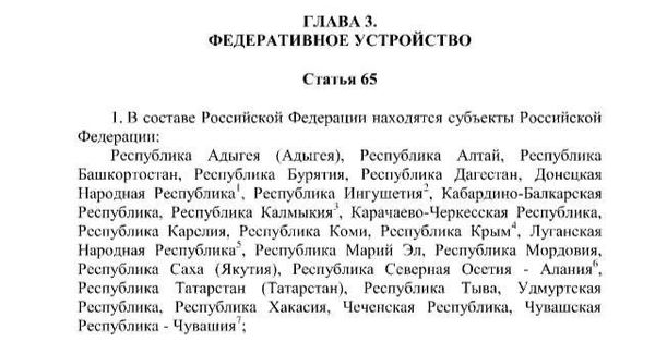 Опубликован текст Конституции с ДНР, ЛНР, Херсонской и Запорожской областями в составе РФ