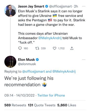 Космический фашист Илон Маск: почему он разлюбил Украину
