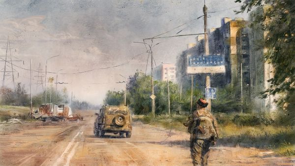 Художник из Алчевска пишет работы о бойцах ЛДНР по хроникам своего отца