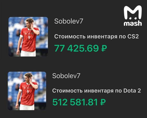 Футболист Александр Соболев потратил полмиллиона рублей в Dota 2 за две недели отстранения от игр и тренировок