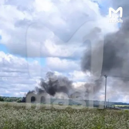 Военный самолёт Су-57 упал в Подмосковье во время тренировочного полёта