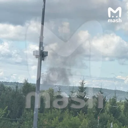 Военный самолёт Су-57 упал в Подмосковье во время тренировочного полёта