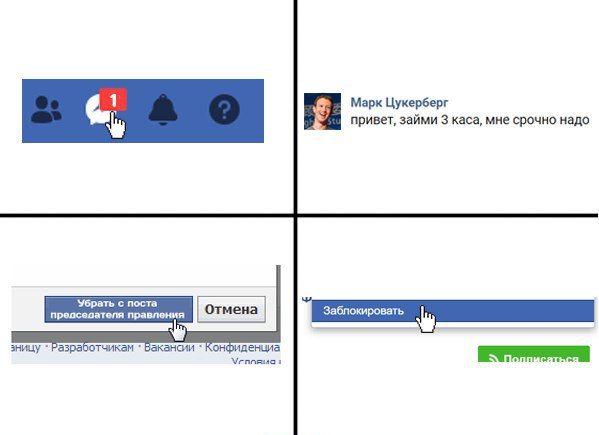 Часть акционеров Facebook потребовала убрать Марка Цукерберга с поста председателя правления. У Цукерберга полоса неудач. Сначала русские оштрафовали на три тысячи, теперь вот это. Сейчас у Марка около 60 процентов голосующих акций, а потому на фб он может творить практически всё что угодно, и акционерам это не нравится. Они опубликовали обращение на сайте Комиссии по ценным бумагам США. Что думает Цукерберг, пока неизвестно, но только сегодня Facebook прилёг в Европе и частично в Штатах. Где-то в России смеется и потирает руки Александр Жаров