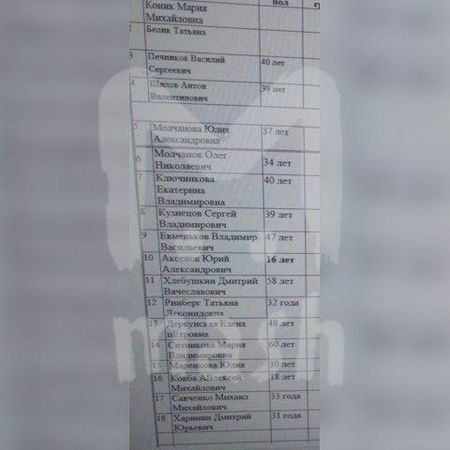 Это список раненых при пожаре в Шереметьево. Всего 18 пострадавших, почти все отравились угарным газом. Сейчас врачи развозят их по больницам.