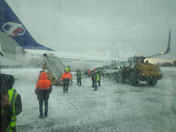 В Шереметьево самолет выкатился за взлетную полосу. Боинг 737-900 вылетел в Прагу, но при разгоне сошел с полосы на 100 метров. Возможные причины — ошибка пилотов или неполадка двигателей.