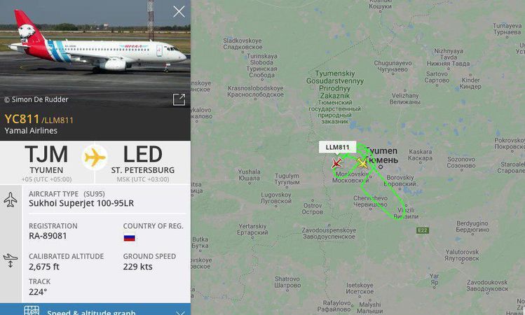 Аэропорт Тюмени готовится принять экстренную посадку самолета SuperJet-100 авиакомпании "Ямал". У борта отказал один из двигателей.
