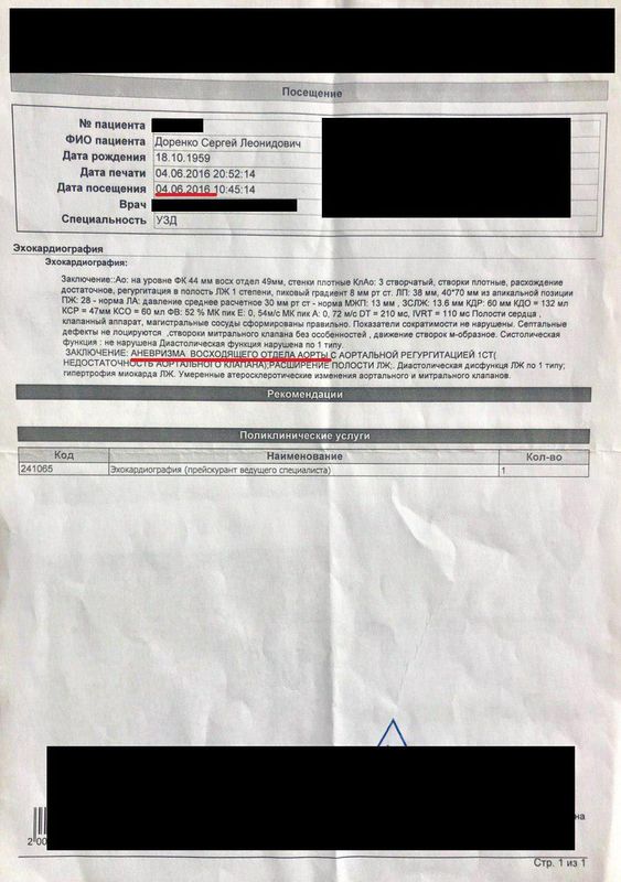 У Сергея Доренко действительно были проблемы с сердцем. Это подтверждают опубликованные "Говорит Москва" документы.