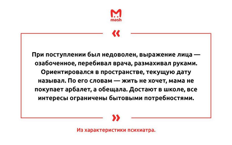 Характеристика нападавшего от главврача психиатрической больницы, в которой лежал Даниил Пулькин.