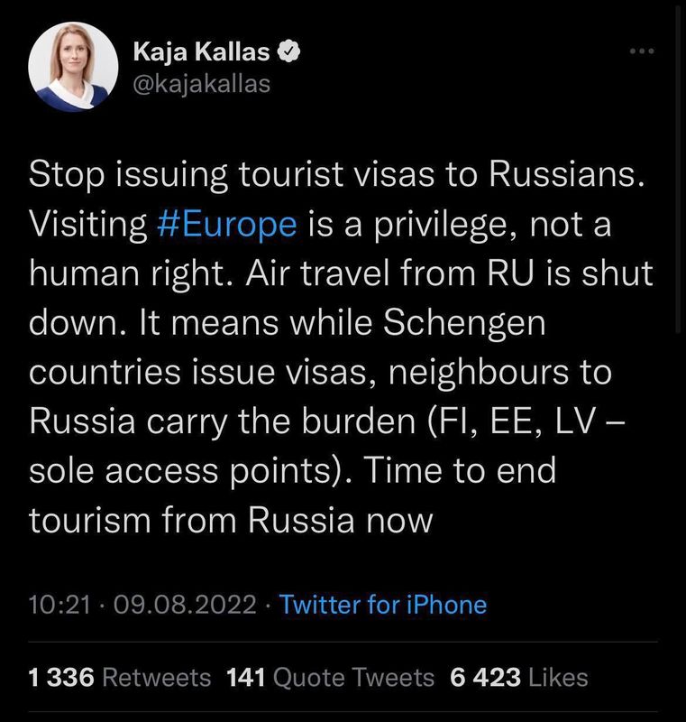 Премьер Эстонии призвала перестать выдавать визы россиянам. С похожей инициативой ранее выступил Зеленский