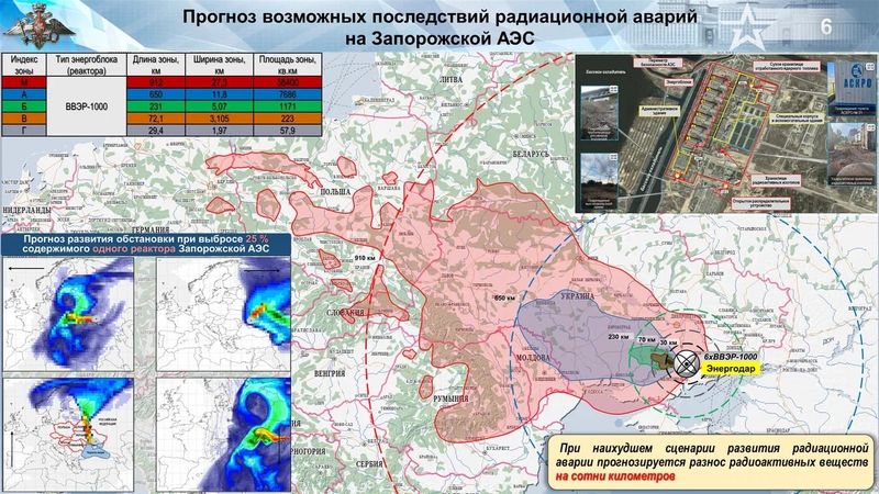 В Минобороны РФ назвали страны, которые пострадают в случае аварии на Запорожской АЭС