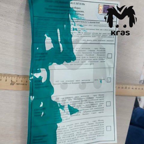 Женщина пыталась залить бюллетени зелёнкой и растворителем в Красноярском крае