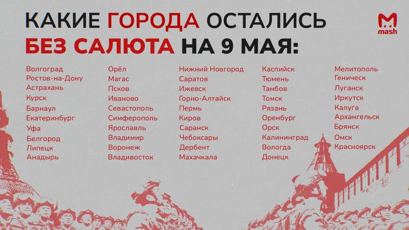 Появился список городов, где не будет салютов на День Победы