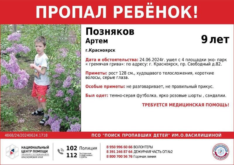 Девятилетний мальчик потерялся в экопарке "Гремячая грива"