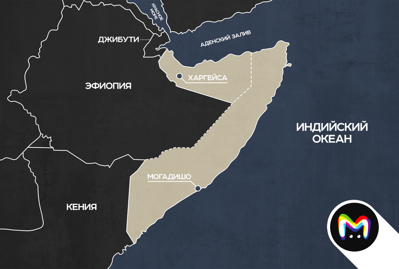 Карта Севера и Юга - Сомали и Сомалиленда.