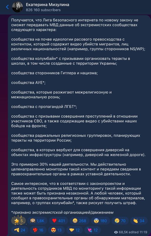 Фото: t.me/ekaterina_mizulina