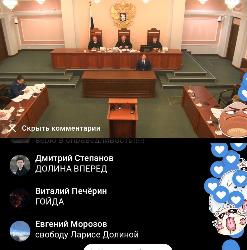 Трансляция заседания по "делу Долиной" стала самой просматриваемой в истории Верховного суда