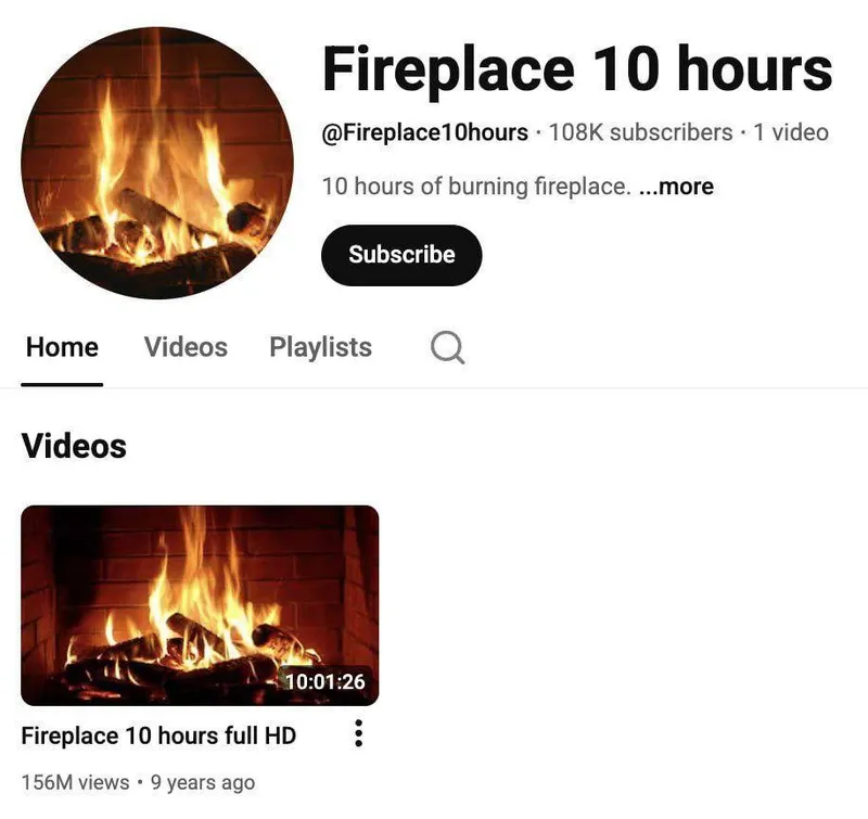 Автор канала с горящим камином получает в год 15 млн рублей
