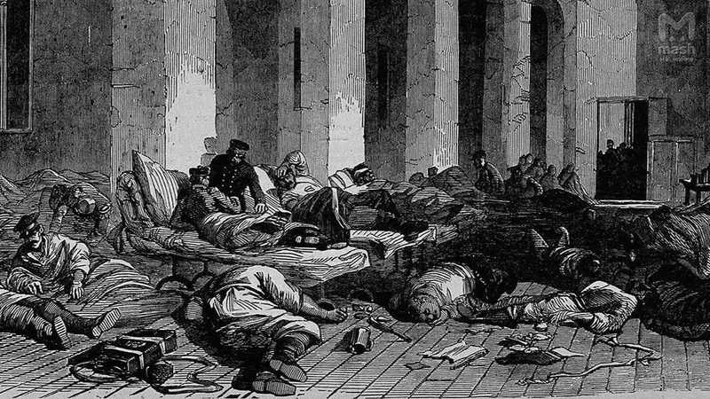 Гравюра XIX века, посвящённая эпидемии холеры.
