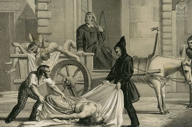 Погрузка тел умерших от инфекции в Палермо. Аналогичные холерные кареты колесили по Петербургу.